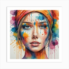 Watercolor Of A Girl 36 Art Print