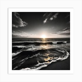 Sunset At The Beach 444 Art Print