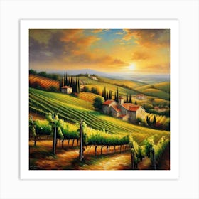 Sunset In Tuscany 1 Art Print