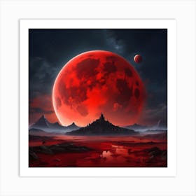 Red Moon Art Print