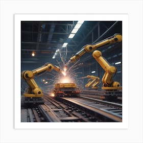 Robots In The Factory 1 Art Print