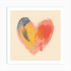 A Hand Drawn Pastel Minimalist Illustration Of A Heart 3 Art Print