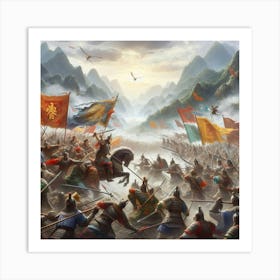 Battle Of The Chinese Army Art Print