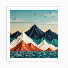 Paper - Mountains Stock Videos & Royalty-Free Footage Art Print