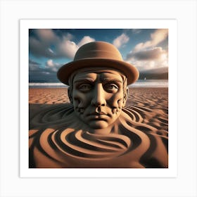 Sand Sculpture,Legacy in Sand, Inspired by René Magritte & MC Escher Art Print