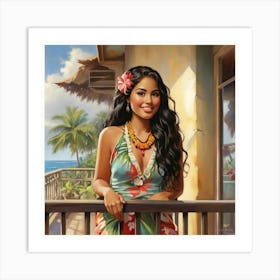 Hawaiian Girl art print 1 Art Print