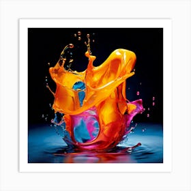 Fresh Colors Liquid 3d Design Spark Hot Palette Shapes Dynamism Vibrant Flowing Molten (23) Art Print