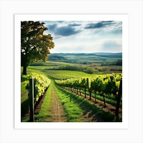 Countryside Wine Heaven Vine Green Nature Rheinland Grape Grower Eifel Spring Vinery Blan (6) Art Print