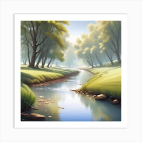 River In The Forest 31 Art Print