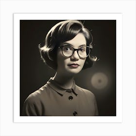 Woman In Glasses Art Print