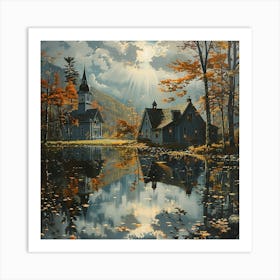 'Church Reflected' Art Print