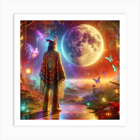 Native American In The Forest Art Print