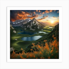 Sunset In The Mountains 9 Art Print