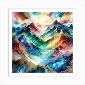 Rainbow Mountains 1 Art Print