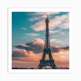 Eiffel Tower At Sunset Art Print