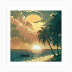 Sunset On The Beach 6 Art Print