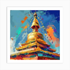 Golden Pagoda 3 Art Print