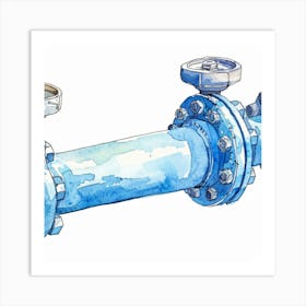 Water Valve Illustration Art Print