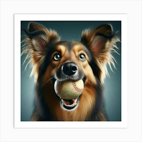 Dog With A Ball Art Print