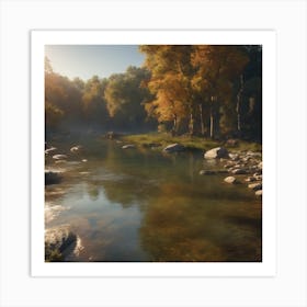 Sunrise At The River Art Print