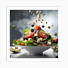 Salad With Olives And Tomatoes Art Print