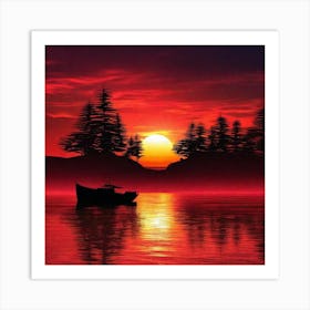 Sunset Painting 23 Art Print