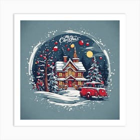 Snowy Christmas Night Art Print
