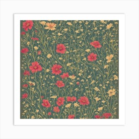 Floral Pattern Vector Art Print