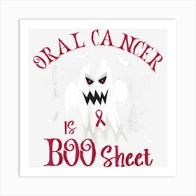 Oral Cancer Is Boo Sheet Burgundy Ribbon Halloween Art Print