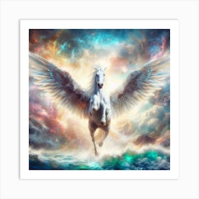 White Horse In The Sky 1 Art Print