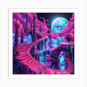 Psychedelic Landscape 6 Art Print