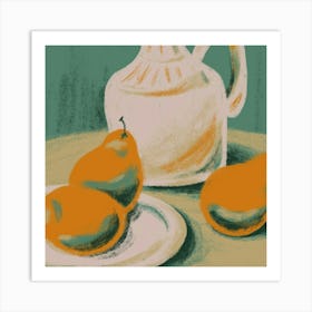 Pears On A Plate Art Print