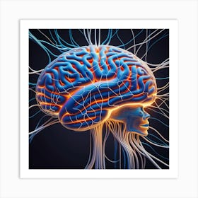 Human Brain 3d Illustration 5 Art Print