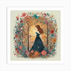 Fairytale Forest The Magic of Watercolor: A Deep Dive into Undine, the Stunningly Beautiful Asian Goddess Art Print