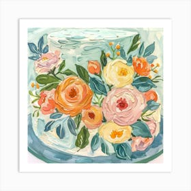 Cake With Flowers Art Print