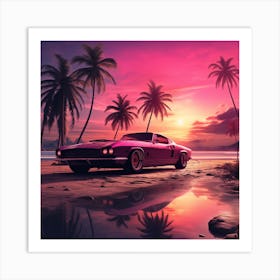 Retro Sports Car Art Print