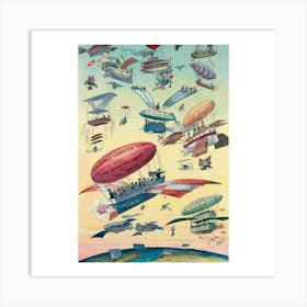 Airships In The Sky Art Print