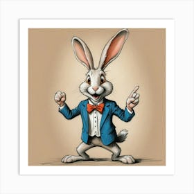 Rabbit In A Suit 34 Art Print