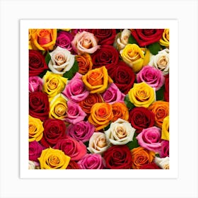 Colorful Roses Background 48 Art Print