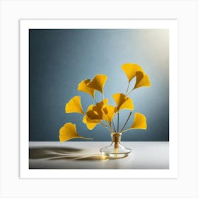 Ginkgo Leaves In Vase Art Print