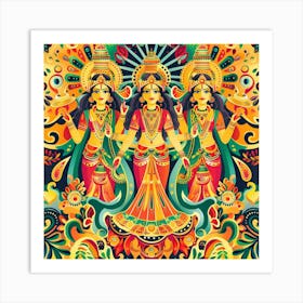 Durga Puja Themed Banner Texture With Goddess Du 1718399475 4 Art Print