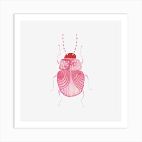 Sarcastic Pink Watercolor Beetle Art Print