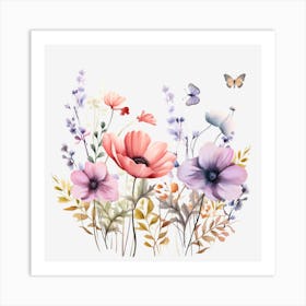 Watercolor Flowers 11 Art Print