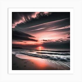 Sunset On The Beach 11 Art Print