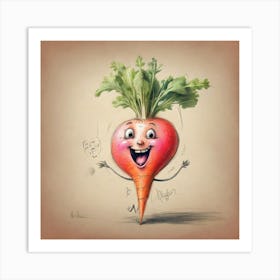 Carrot Drawing 3 Art Print