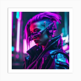 Cyberpunk Chick Art Print