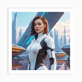 Futuristic Girl 14 Art Print