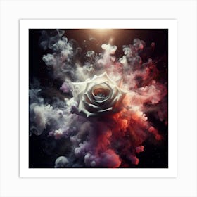 Abstract Rose In Smoke Art Print