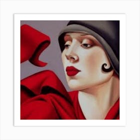 Lady In Red Art Print