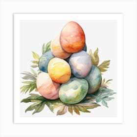 Watercolor Easter Eggs 4 Art Print